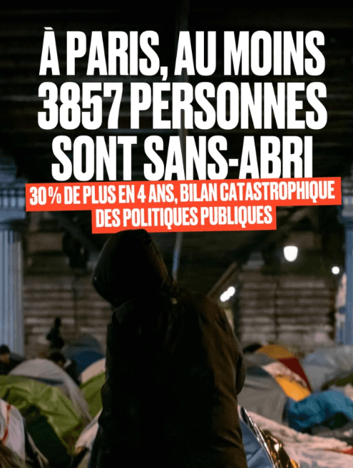 A paris, au moins 3857 personnes sont sans-abris  update